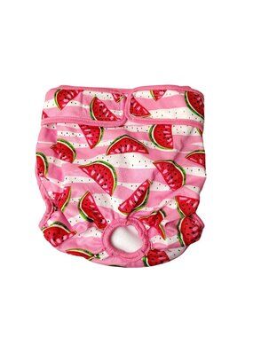 Reusable Female Dog Large Diaper Panty With Adjustable Straps Watermelon Print